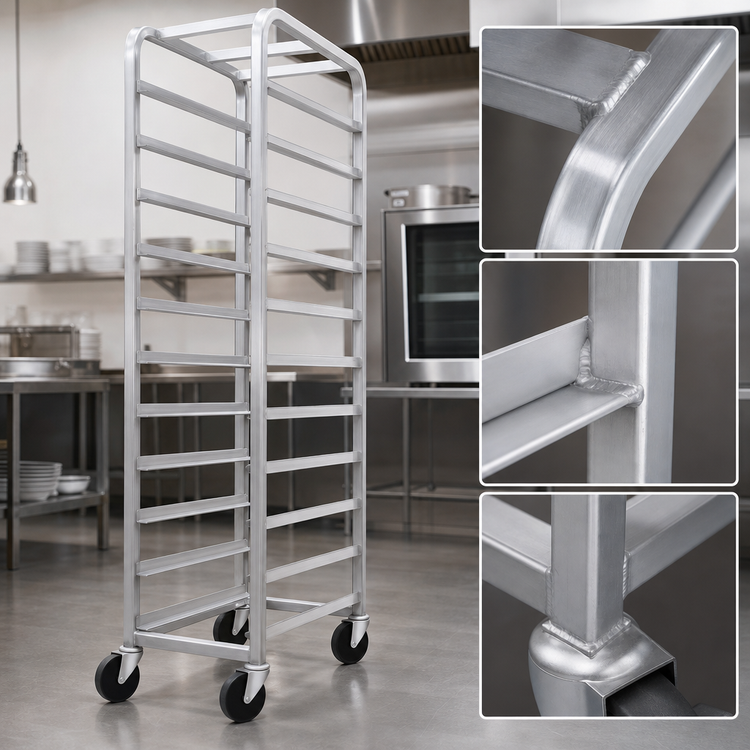 Product image #3 for Channel Manufacturing All-Welded Aluminum Bottom-Load Platter Rack, 11-Platter Capacity