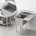 Thumbnail image #3 for Sapphire Manufacturing 1-Compartment 304 Stainless Steel Sink with Right-Hand Drainboard and Legs