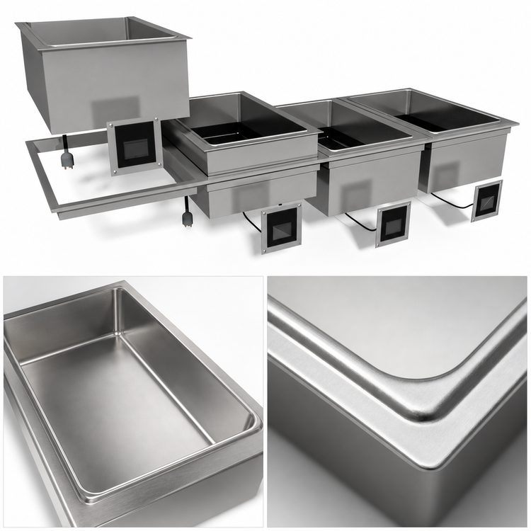 Product image #3 for Duke WW-3 Waterless Hot Food Well Drop-In Unit, 3 Full-Size Pans