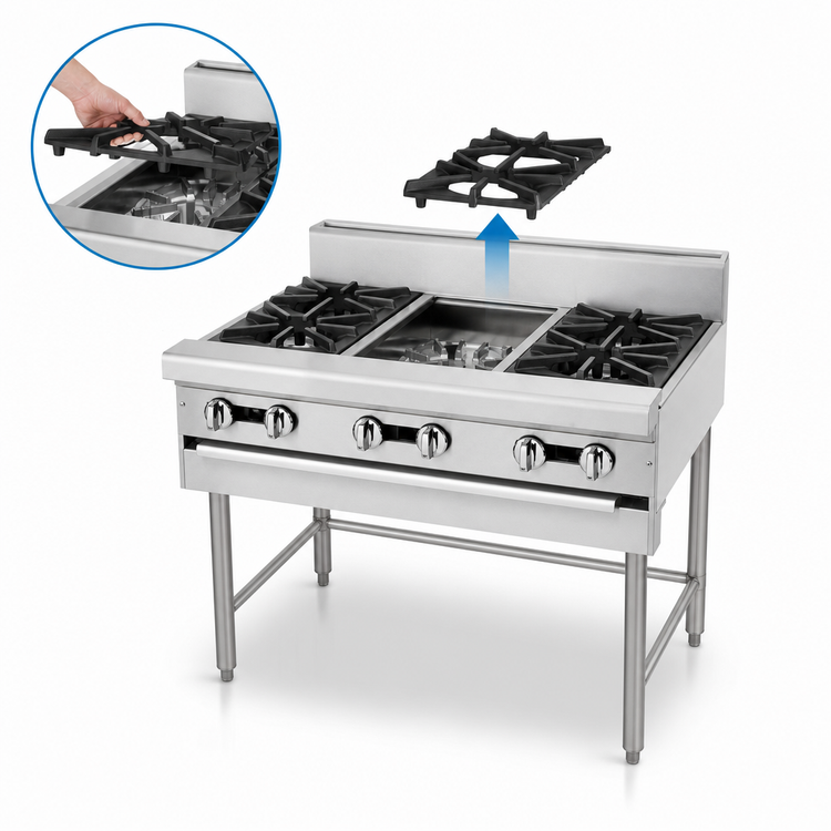 Product image #3 for Jade Range Titan JMRH-6 36" Modular Heavy Duty Gas Open Burner Range