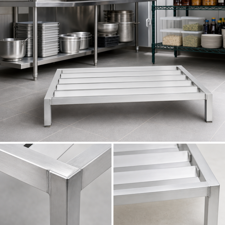 Product image #3 for New Age 60 Inch x 24 Inch x 8 Inch All-Welded Aluminum Dunnage Rack, 1,500 lb Capacity
