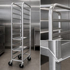 Thumbnail image #3 for Channel Manufacturing 517SP3 Mobile Stainless Steel End-Load Platter Rack, 5-Platter Capacity, 10.5-Inch Platters, 6-Inch Spacing