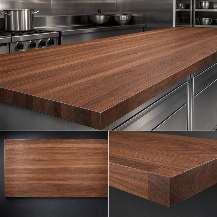 Product image #3 for Boos Block 132-Inch x 30-Inch American Black Walnut Kitchen Countertop, Flat, 2-1/4-Inch Thick