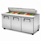 Thumbnail image #3 for True Mfg. - General Foodservice TSSU-72-18-HC 72-Inch Three-Door Sandwich/Salad Prep Table Refrigerator, 18-Pan Top