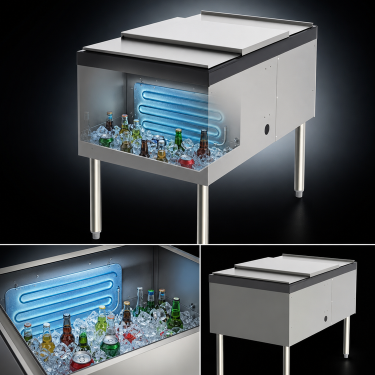 Product image #3 for Top Shelf Stainless Steel 30-Inch Service Station Ice Chest with Concealed 10-Circuit Cold Plate