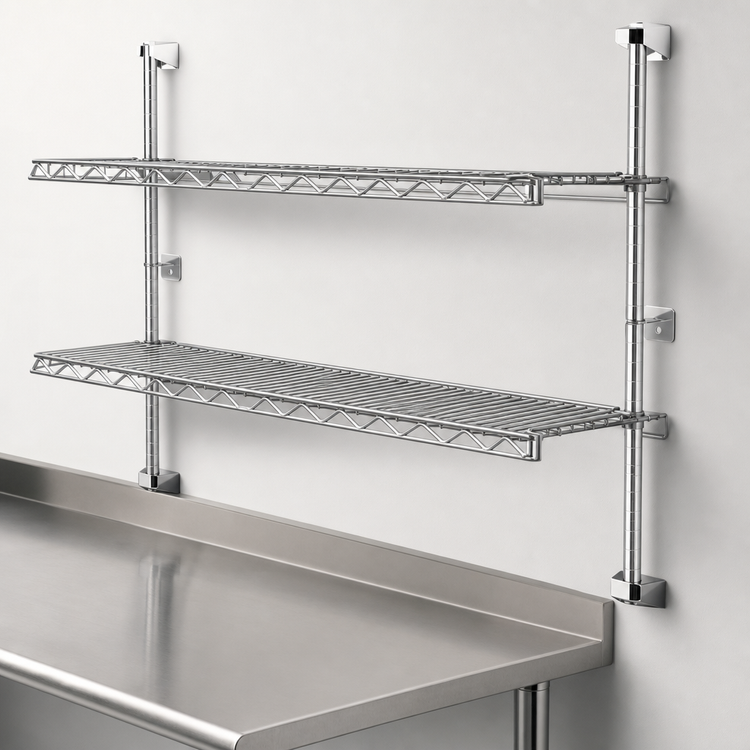 Product image #3 for Metro Super Erecta Stainless Steel Wall-Mount Post and Bracket Kit