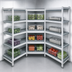Thumbnail image #3 for Fermostock 4-Tier Perforated Corner Expansion Polymer Shelving Unit, 83