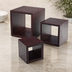 Thumbnail image #3 for American Metalcraft Mahogany Wood Square Buffet Riser Set, 3-Piece, 5/7/9 Inch