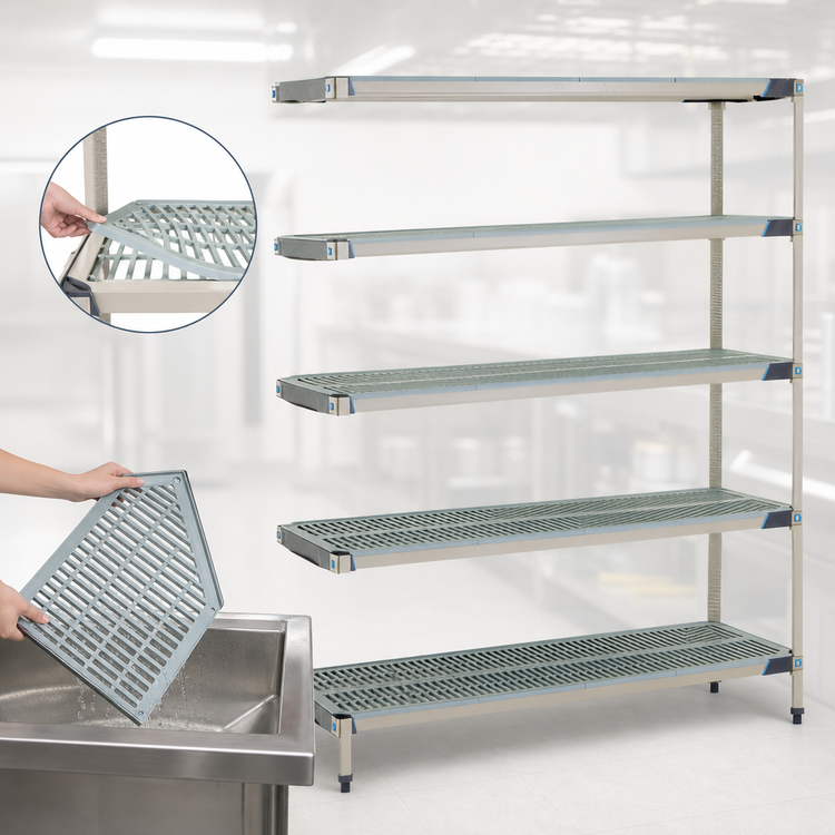 Product image #3 for MetroMax i 5-Shelf Add-On Polymer Shelving Unit, 60"W x 18"D x 74"H