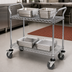 Thumbnail image #3 for Quantum 42 Inch x 18 Inch Gray Epoxy Antimicrobial Wire Utility Cart with 2 Shelves, 1,200 lb Capacity