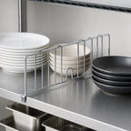 Thumbnail image #3 for Metro Super Erecta DD18FC Chrome Shelf Divider for Solid Shelves, 8-Inch H x 18-Inch D, Spring-Clip Mount Case of 6