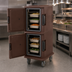 Thumbnail image #4 for Cambro Ultra Camcart Heated Front-Loading Food Pan Carrier, 2-Compartment, 110V, Dark Brown