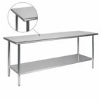 Thumbnail image #4 for Flash Furniture NH-WT-3072-GG 72-Inch x 30-Inch Stainless Steel Prep and Work Table with Undershelf, 18-Gauge Flat Top