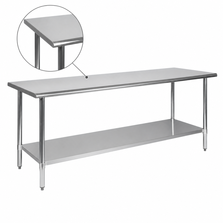 Product image #4 for 72 Inch x 30 Inch Stainless Steel Prep and Work Table with Undershelf