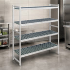 Thumbnail image #3 for Fermod Fermostock 4R52A71 4-Tier Stationary Starter Polymer Shelving Unit, 52" W x 14" D x 71" H, Gray
