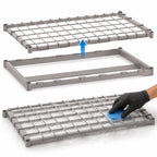 Thumbnail image #3 for Metro Super Erecta 2436DRK4 Dunnage Shelf, 36 x 24 in, Lift-Off Wire Deck, Gray Epoxy-Coated, 1,600 lb Capacity