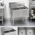 Thumbnail image #3 for BK Resources Two-Compartment No-Drainboard Stainless Steel Sink with 16