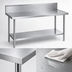 Thumbnail image #3 for Duke Manufacturing 314S-3072-10R Stainless Steel Work Table, 72 x 30 in, 14-Gauge 300-Series Top, 10-in Riser, Open Undershelf