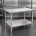 Thumbnail image #3 for 60 Inch x 24 Inch Stainless Steel Work Table with 16 Gauge 430 Top, 2 Inch Rear Up-Turn, and Undershelf