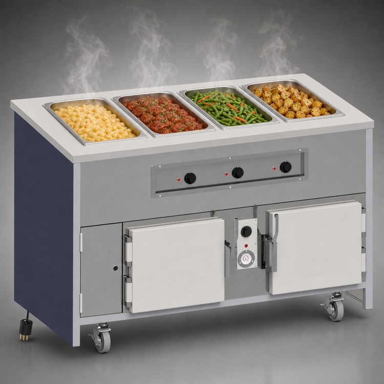 Product image #3 for Atlas Metal INFHB-4 Mobile Electric Hot Food Unit with 4 Wells