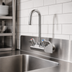 Thumbnail image #3 for T&S Brass equip 4-Inch Wall Mount Mixing Faucet with 5-1/2-Inch Swivel Gooseneck and Lever Handles