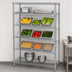 Thumbnail image #3 for Quantum 5-Shelf Slanted Shelf Cart, 36 x 24 x 69 Inches, Chrome Plated