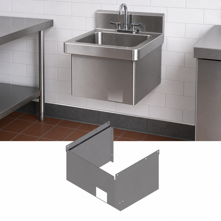 Product image #3 for John Boos Stainless Steel Deck-Mount Apron for PBHS 14 x 10 Wall Mount Hand Sink