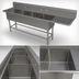 Thumbnail image #3 for John Boos Pro-Bowl 4-Compartment 16-Gauge Stainless Steel Sink with 36-Inch Right Drainboard