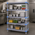 Thumbnail image #3 for Quantum Millenia 4-Shelf Polymer Shelving Unit with Dunnage Stand, 2,000-Lb. Capacity, 72 x 24 x 50 Inches, Gray
