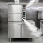 Thumbnail image #2 for Crown SCX-2-24 Two Compartment Full-Size Steam Coil Convection Steamer with Cabinet Base