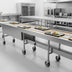 Thumbnail image #2 for Dinex DXIESB20 20 Foot Dual Band Belt Tray Make-Up Conveyor