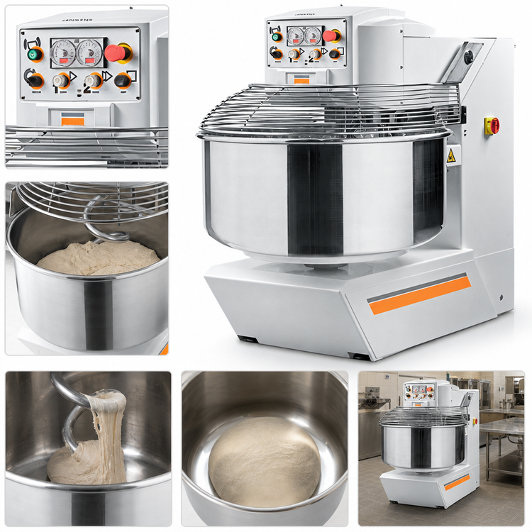 Product image #3 for Trento Avancini MOMA 100 Heavy Duty Spiral Dough Mixer with 164 Qt Fixed Stainless Steel Bowl, 220 Lb Capacity, 208V/3-Phase