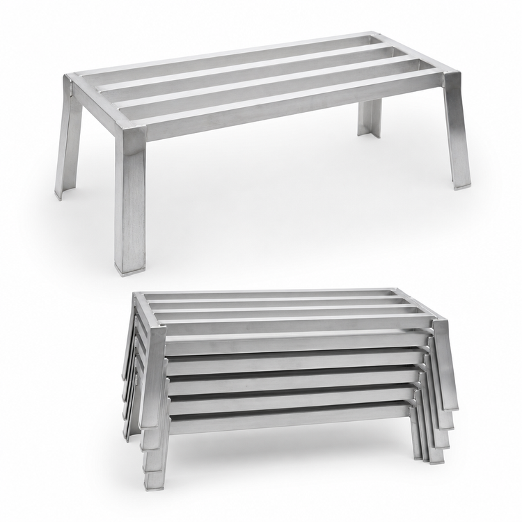 Product image #3 for Eagle Group Nesting Stackable Aluminum Dunnage Rack, 24 x 24 x 12 Inches, 3,200 lb Capacity