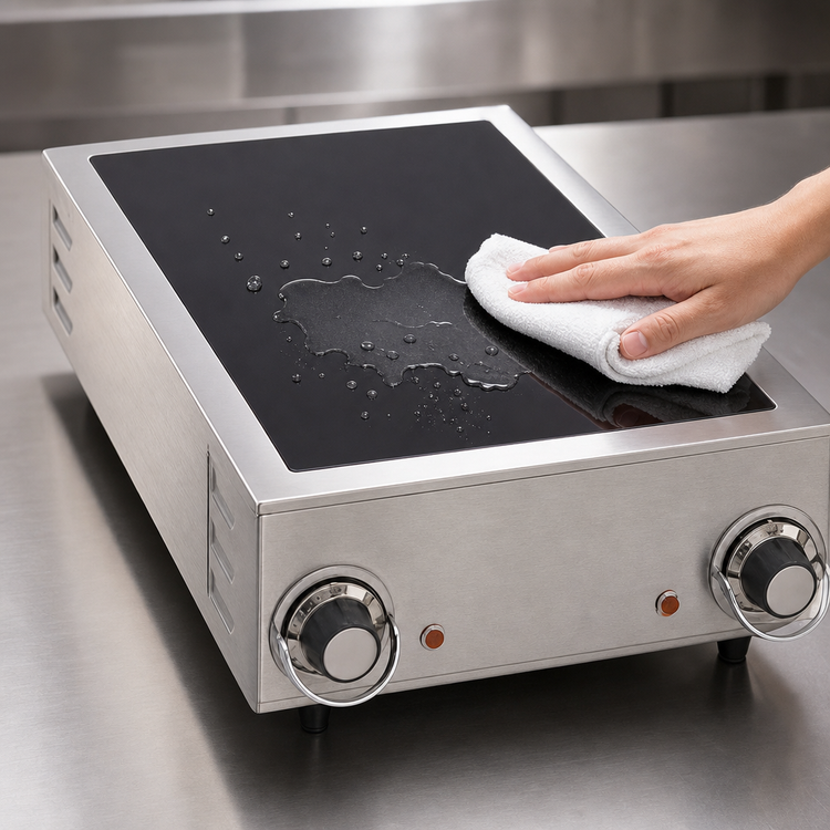 Product image #3 for 14-3/4 Inch Countertop Electric Two-Burner Ceramic Glass Hotplate