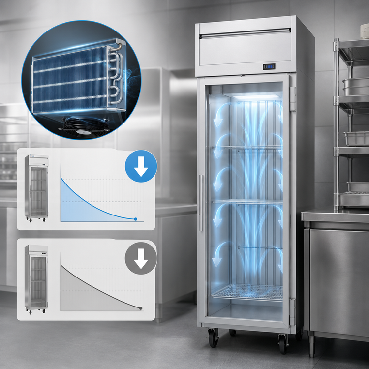 Product image #3 for Victory Elite V-Core 26-Inch Wide Reach-In Glass Door Freezer, 1-Section, Top-Mounted Self-Contained, 21.66 Cu. Ft.