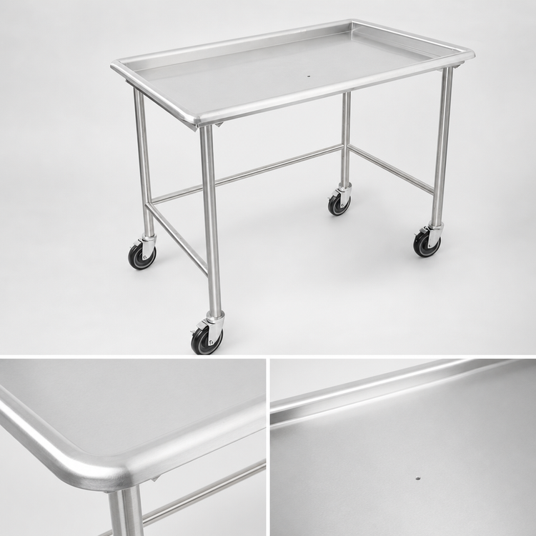 Product image #3 for John Boos 48-7/8-Inch x 30-3/8-Inch Stainless Steel Sorting Table with Raised Edge and Locking Casters