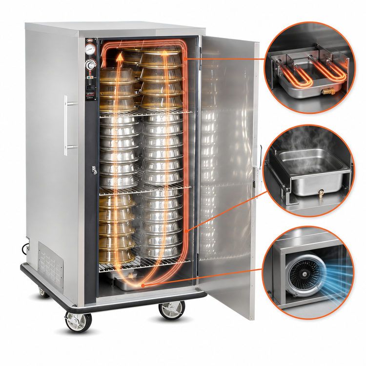 Product image #4 for FWE P-Series Deep Heated Banquet Cart, 1 Compartment, 90-108 Covered 11-Inch Plate Capacity