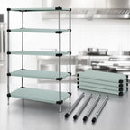 Thumbnail image #3 for Quantum WRS5-86-1848SS Stationary 304 Stainless Steel Solid Shelving Starter Kit, 5 Shelves, 48"W x 18"D x 86"H
