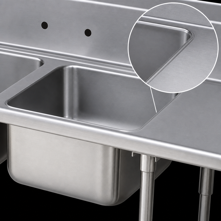 Product image #4 for Advance Tabco 20 x 20 x 12-Inch Single-Compartment Welded Sink Bowl