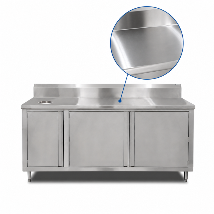 Product image #3 for John Boos 48-Inch x 36-Inch Stainless Steel Beverage Unit with Right Trash Chute and Cabinet Base