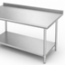 Thumbnail image #3 for Duke 108-Inch x 30-Inch 16-Gauge Stainless Steel Work Table with 1-1/8-Inch Straight Riser and Stainless Undershelf