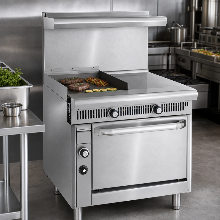 Product image #3 for Imperial Spec Series Heavy Duty 36-Inch Countertop Modular Gas Range with 18-Inch Griddle and 18-Inch Hot Top