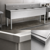Thumbnail image #3 for Square-Corner Four-Compartment Utility Sink, 16 Gauge 304 Stainless Steel, 73-3/8 Inch Wide