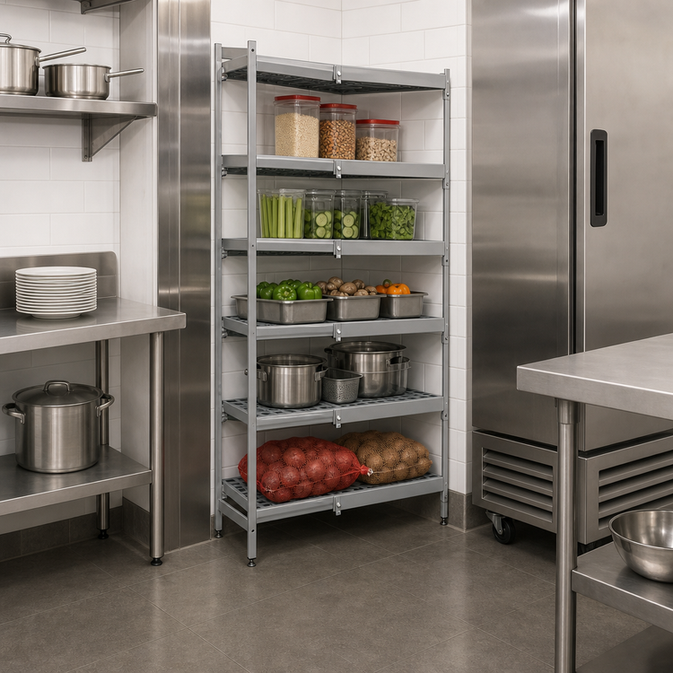 Product image #3 for Fermostock 5-Shelf Corner Expansion Polymer Shelving Unit, 83 Inch H x 26 Inch W x 22 Inch D