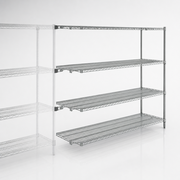 Product image #3 for Metro Super Erecta Chrome Plated Add-On Wire Shelving Unit, 72W x 24D x 63H