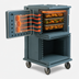 Thumbnail image #4 for Cambro Ultra Camcart H-Series 2-Compartment Front-Loading Heated Food Pan Carrier, Top Heated Door Only, Heavy-Duty Casters, Slate Blue