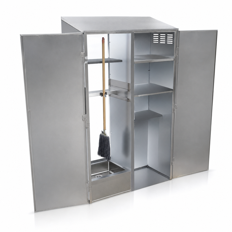 Product image #3 for Stainless Steel Janitor Cabinet with Left-Hand Mop Sink, 50-1/4-Inch W x 22-5/8-Inch D x 84-Inch H
