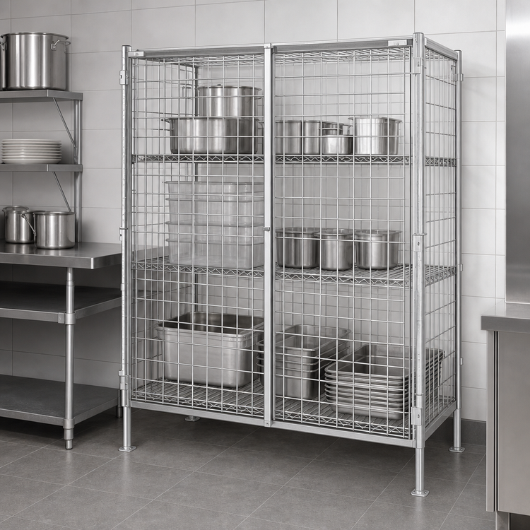 Product image #3 for Metro Super Erecta Stationary Wire Security Unit with Stainless Steel Finish, 50-1/2 x 27-1/4 x 66-13/16 Inches