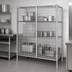 Thumbnail image #3 for Metro Super Erecta Stationary Wire Security Unit with Stainless Steel Finish, 50-1/2 x 27-1/4 x 66-13/16 Inches