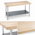 Thumbnail image #3 for Advance Tabco 72-Inch x 24-Inch Maple Top Wood Work Table with Adjustable Galvanized Undershelf